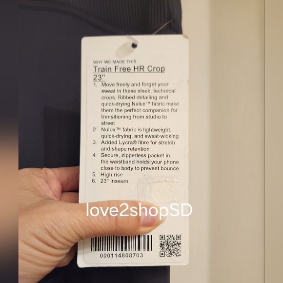 Lululemon Train Free High Rise Crop 23" Graphite Grey NWT Size 4 - Picture 6 of 8